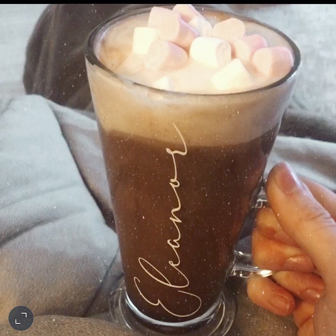 Tall latte hot chocolate glass cup mug personalised name Etsy