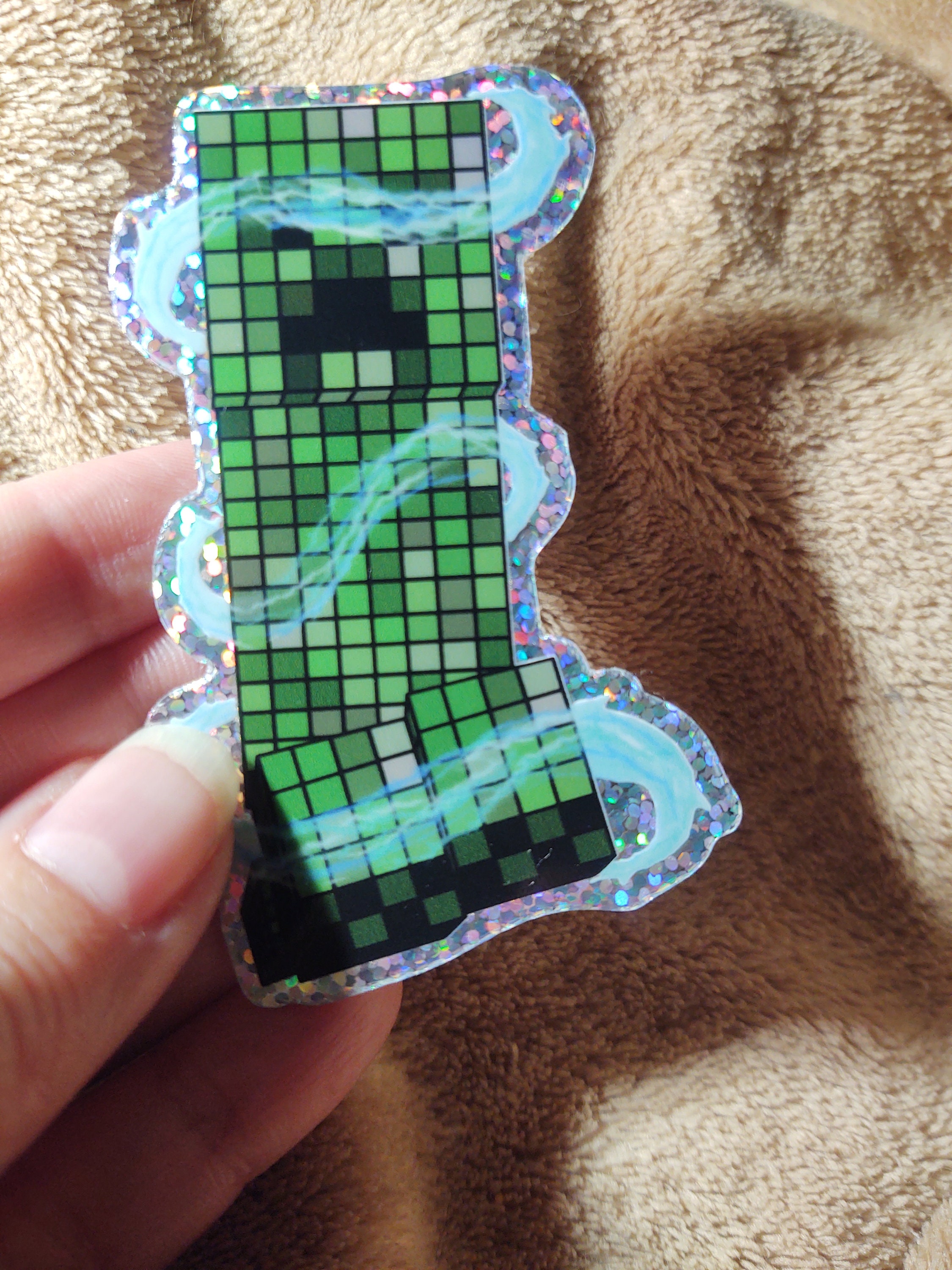 Minecraft Holographic Charged Creeper Vinyl Sticker - Scratch Resistant ...