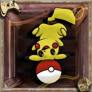 Yellow Electric Monster Balancing on Ball Acrylic Pin