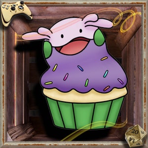 Purple Green Monster Cupcake Vinyl Sticker - Scratch resistant, weatherproof, and waterproof