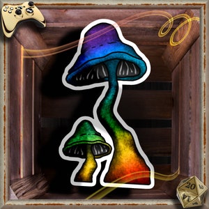 Rainbow Mushroom Vinyl Sticker - Scratch resistant, weatherproof, and waterproof