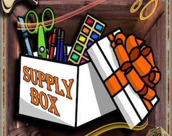 Art Supply / Craft Supply Box - Small, Medium or Large - Giftwrapped Optional