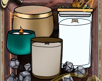 Dice Candles - Wood Wick - Table Top Gaming - DnD Inspired - Soy Wax