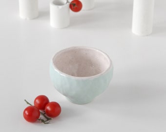 handmade ceramic bowl - snack serving bowl - white pottery bowl - serving dish - pastel colors bowl - modern serving bowl - gift idea