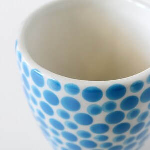 handmade ceramic tumbler-modern ceramic tumbler-small ceramic cup-ceramic mug-blue dots cup-ceramic glass-coffee cup-tea cup image 5