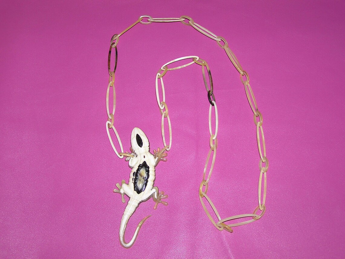 Buffalo Horn Jewelry Lizard Handmade Jewelry Boho Necklace Etsy
