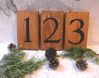 Rustic Wood Wedding Table Numbers / Reclaimed Pallet Timber / Wedding Decor / Table Decor / Rustic Theme Table Numbers / Forest Theme