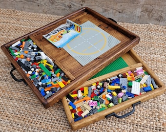 Rustic Reclaimed Wooden Lego Tray / Lego Storage / Lego Brick Board / Brick Baseplate Tray / Kids Travel Tray / Lego Tray / Lego Brick Board