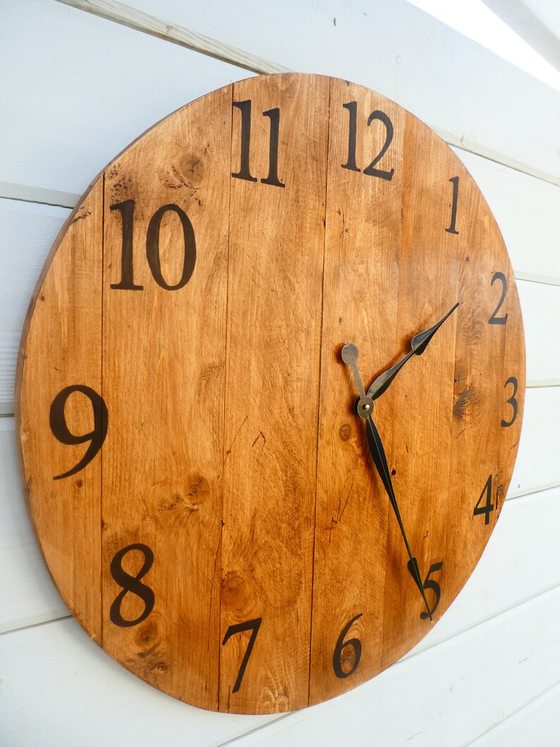 28 Extra Large Farmhouse Wooden Wall Clock / Rustic Etsy