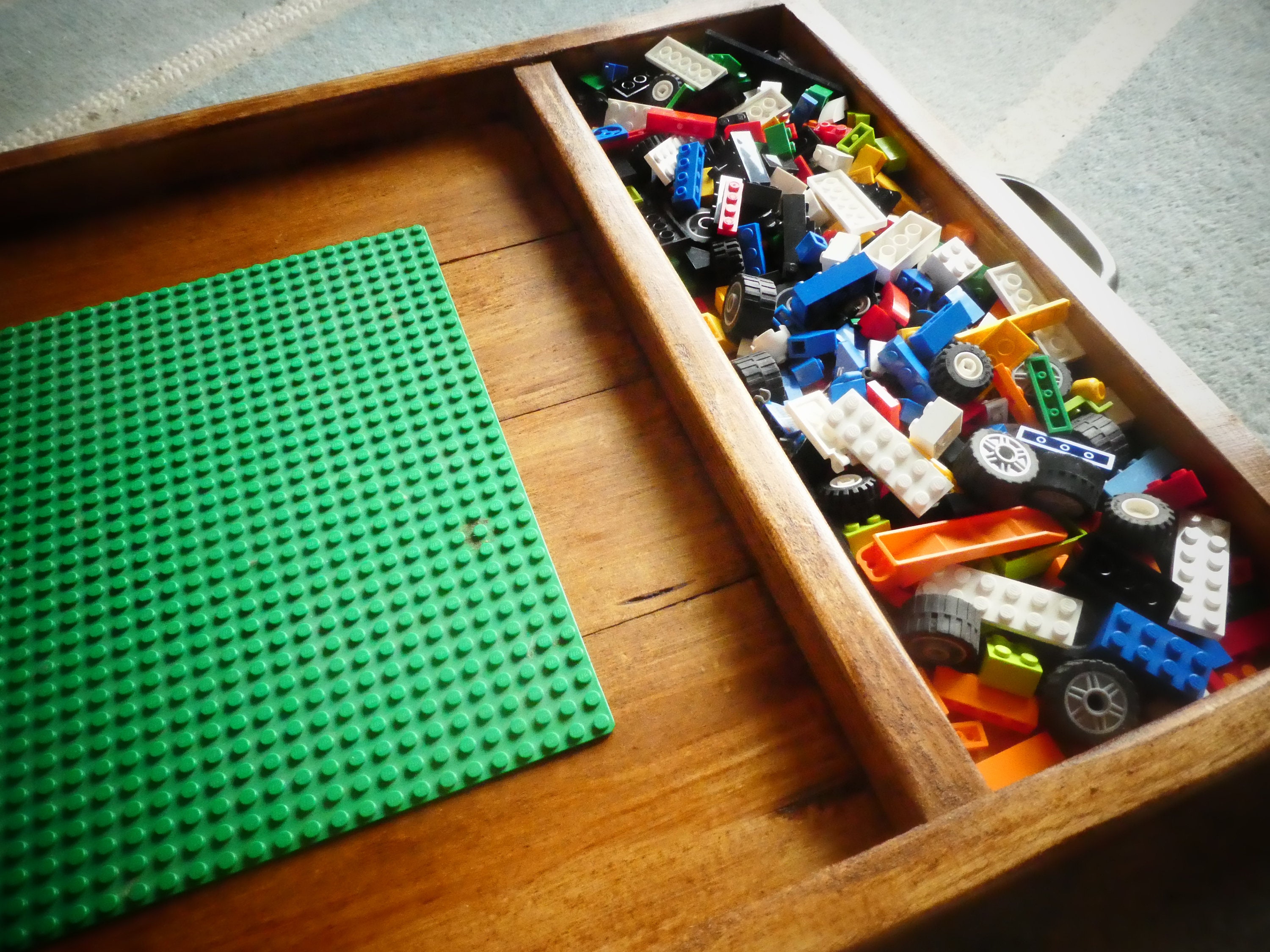 DIY LEGO Tray Table - SO FUN!  Lego storage diy, Lego tray, Lego