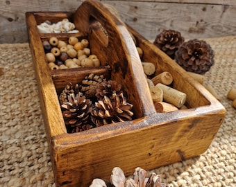 Reclaimed Wooden Tinker Tray / Craft Caddy / Loose Parts Tray / Sensory Play / Beading Tray / Kids Crafting Tray / Art Supply Organiser