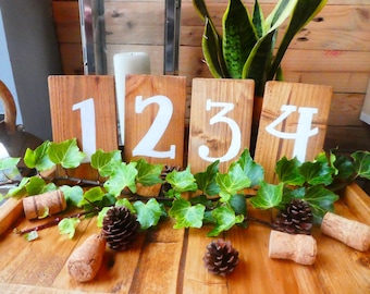 Rustic Wood Wedding Table Numbers / Reclaimed Pallet Timber / Wedding Decor / Table Decor / Rustic Theme Table Numbers / Forest Theme