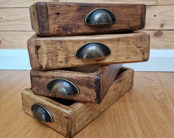 Rustic Reclaimed Wooden Storage Tray / Office Tray / Tea Coffee Tray / Catch All Tray / Decorative Tidy Tray / Table Tray / Coin & Key Tray