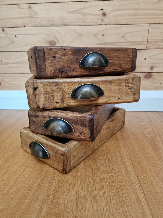 Rustic Reclaimed Wooden Storage Tray / Office Tray / Tea Coffee Tray / Catch All Tray / Decorative Tidy Tray / Table Tray / Coin & Key Tray