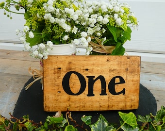 Rustic Wood Wedding Table Numbers / Reclaimed Pallet Timber / Wedding Decor / Table Decor / Rustic Theme Table Numbers / Forest Theme