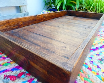 Reclaimed Rustic Wood Plant Tray / Indoor Plant Stand /  Shoe Storage Tray / Boot Tray / Indoor Plant Storage / Garden Tray / Plant Base