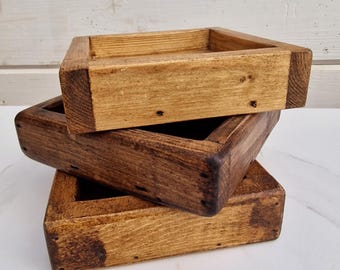 Small Square Wooden Decorative Tray / Bathroom Tray / Display Tray / Catch All Tray / Office Tray / Coin Tray / Candle Tray / Tidy Tray