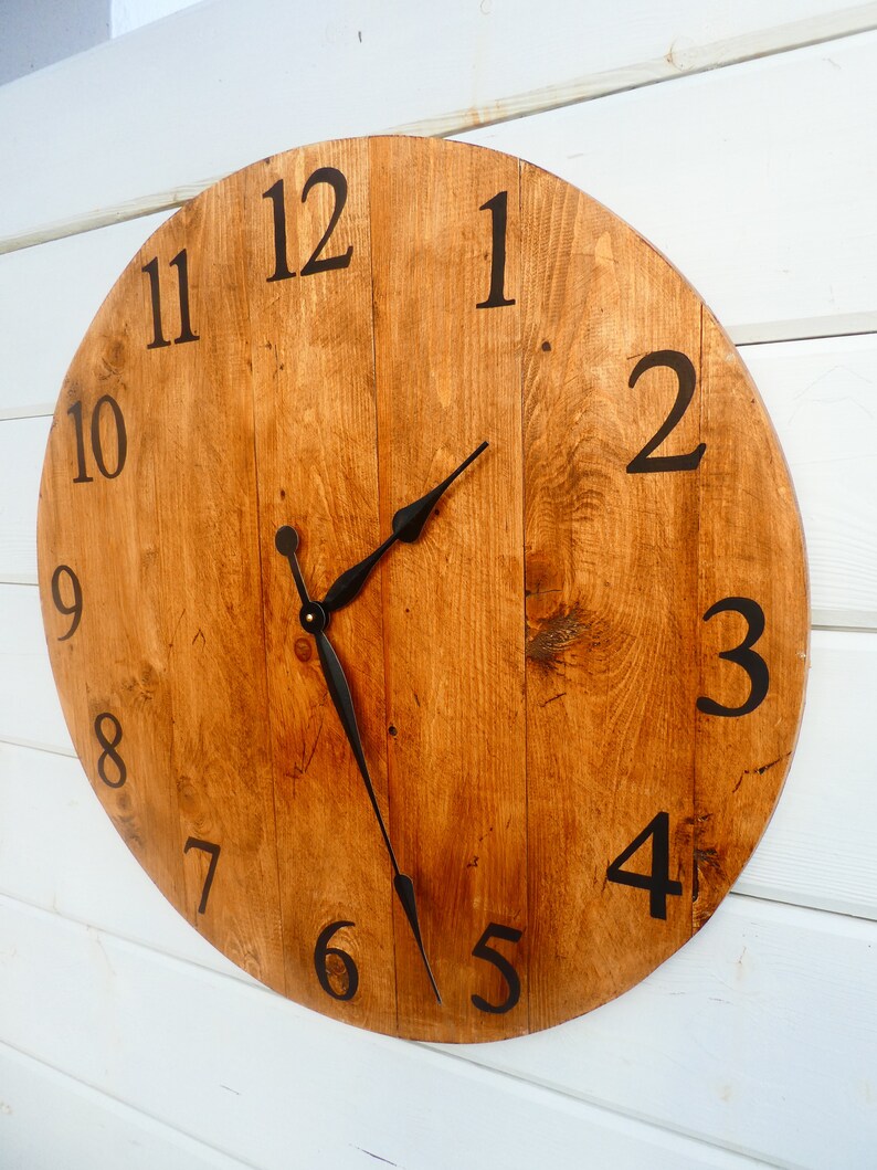 28 Extra Large Farmhouse Wooden Wall Clock / Rustic Etsy