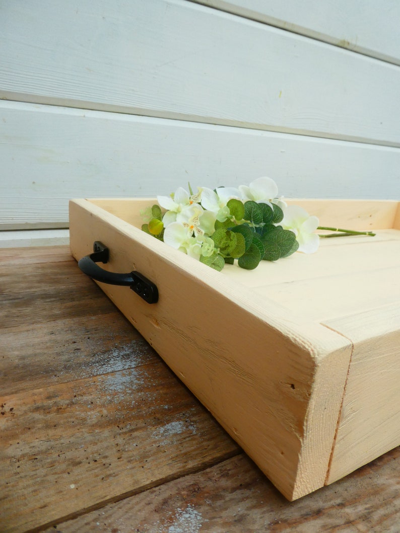 Large Rustic Reclaimed Wood Ottoman Tray / Hand Crafted Pallet Etsy