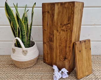 Reclaimed Wooden Waste Paper Bin / Rustic Waste Paper Basket / Home Office Rubbish Bin / Waste Basket / Office Litter Bin / Paper Waste Box