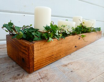 Rustic Table Centerpiece / Reclaimed Pallet Table Box / Wedding Table Centerpiece / Plant & Herb Holder / Trough / Christmas Centrepiece