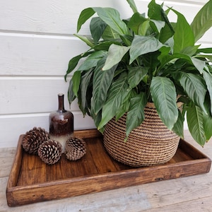 Reclaimed Rustic Wood Plant Tray / Indoor Plant Stand /  Shoe Storage Tray / Boot Tray / Indoor Plant Storage / Garden Tray / Plant Base