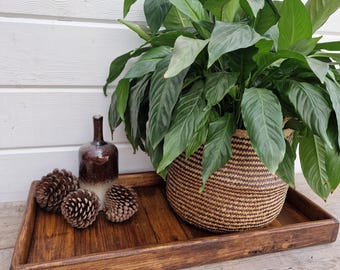Reclaimed Rustic Wood Plant Tray / Indoor Plant Stand /  Shoe Storage Tray / Boot Tray / Indoor Plant Storage / Garden Tray / Plant Base
