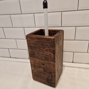 Handcrafted Rustic Reclaimed Wooden Toilet Brush Holder / Freestanding Toilet Brush Stand / Bathroom Decor Accessory / Toilet Brush Tidy