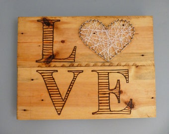 Hand Crafted Reclaimed Wood Wall Art - Rustic Reclaimed Pallet Wall Sign - PERFECT Wedding / Birthday / Mothers Day Gift - Rustic Home Decor