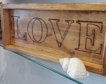 Handcrafted Framed Wooden Sign / Love Sign / Reclaimed Wood / Home Sign / Framed Sign / Freestanding Sign / Rustic Farmhouse Sign