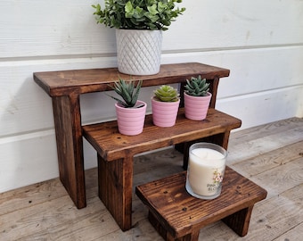 Reclaimed Wooden Craft Market Display Risers / Craft Fair Display Stands / Craft Show Display / Retail Display Shelf / Rustic Display Steps