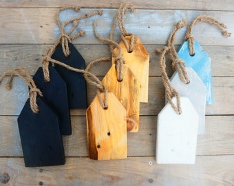 Set of 3 Reclaimed Wooden Tags / Distressed Home Decor / Wedding Decor / Gift Tags / Name Tags / Table Numbers / Pallet Decor / Pallet Wood