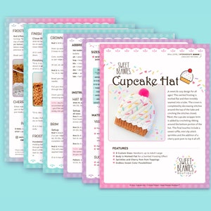 Cupcake Hat CROCHET Pattern ONLY PDF download Sizes Newborn Adult Sweet Beanies Boutique Original Design baby birthday image 3