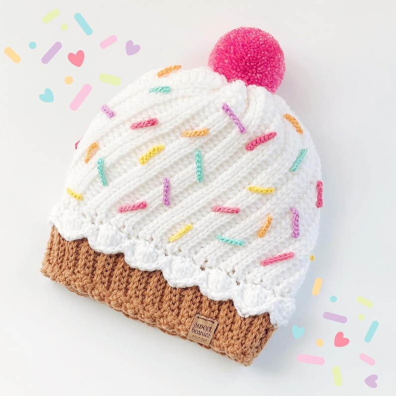 Cupcake Hat CROCHET Pattern ONLY PDF download Sizes Newborn Adult Sweet Beanies Boutique Original Design baby birthday image 6