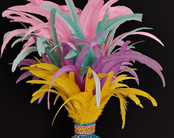 Samba headpiece feather Piece Fantasy Fest Carnival Showgirl Headpiece Vegas showgirl Rumba Style