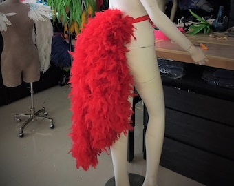 Abanico de cola de plumas grande y larga, cubierta trasera con cola, pieza trasera de plumas, polisón, boa, tutú, cinturón de plumas, DISFRAZ DE CORISTA BURLESQUE