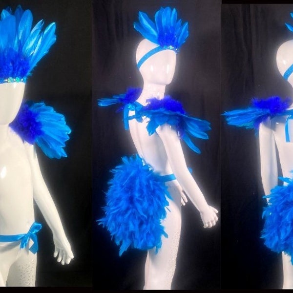 Child toddler Size Blu from movie Rio inspired Headdress and Economical Feather tail Feather And epaulets bird parrot macaw