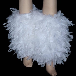 Carnival Samba Costume leg pieces leg cuffs feathers feather boots 1 pair (2 pieces)