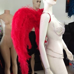 Ostrich floss feathers wings  back Piece Angel  Wings  Fantasy Fest Carnival Showgirl samba costume Made in the USA