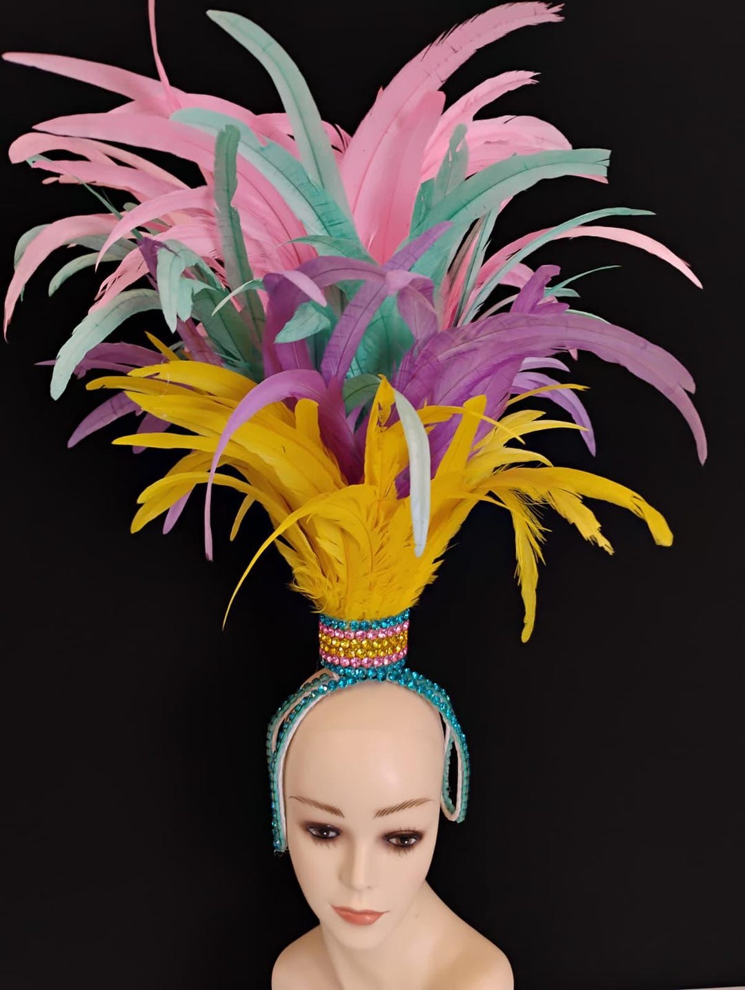 Samba Headdress Feather Piece Fantasy Fest Carnival Showgirl Headpiece ...