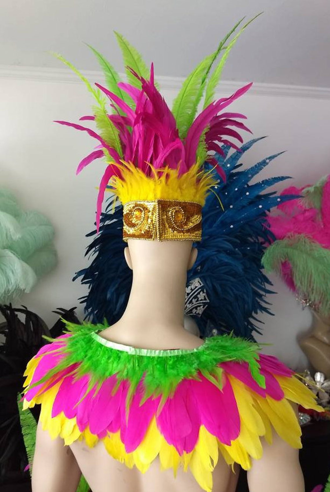 Male Samba Costume Set feather Piece Parade Feather Fantasy Etsy