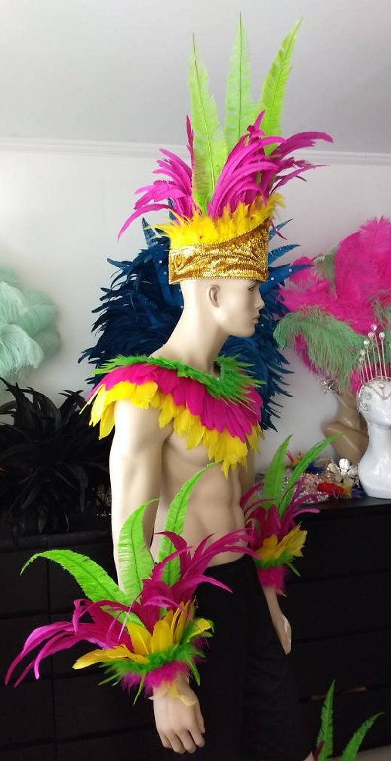 Male Samba Costume Set feather Piece Parade Feather Fantasy Etsy
