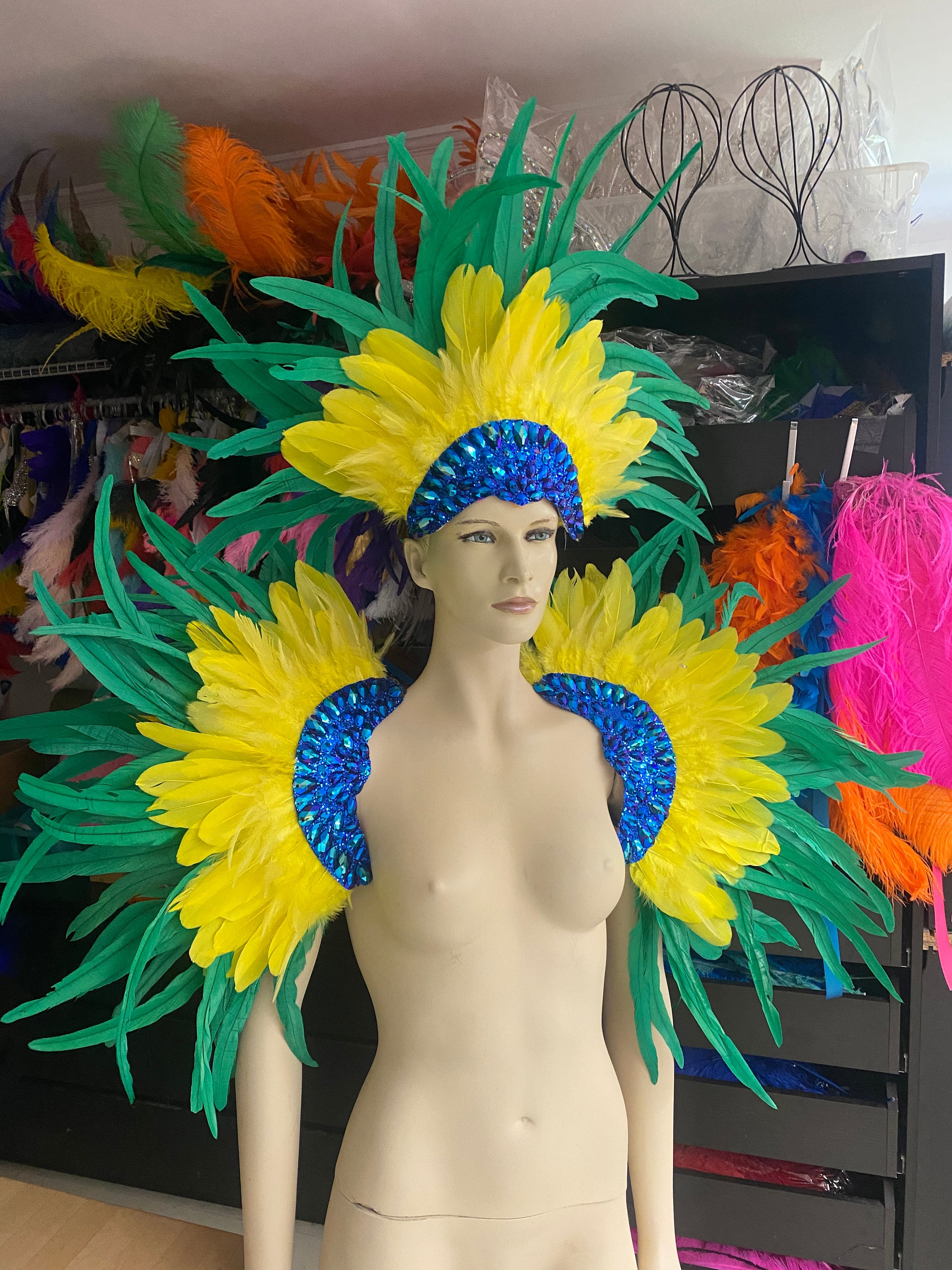 Buy Peacock Carnival Costume Feathers Samba Costume Angel Wings Fantasy  Fest Carnival Showgirl Set Hora Loca Online in India 