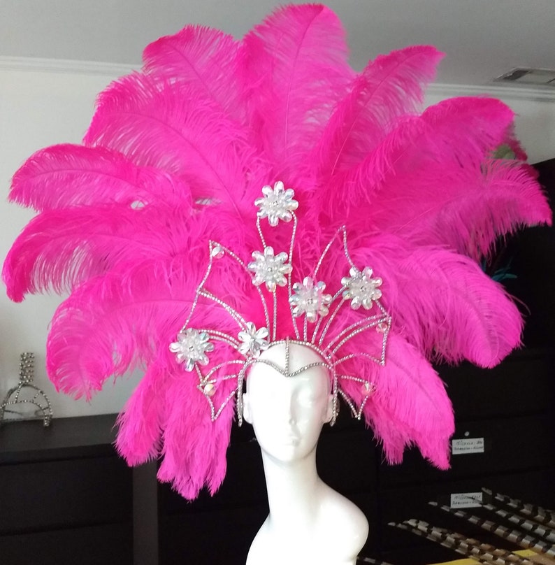 Large Samba Headpiece Ostrich Plumefeather Piece Fantasy Fest Carnival ...