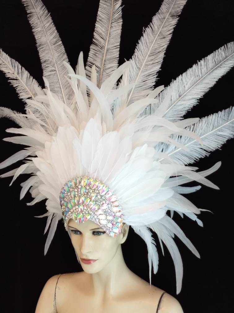 Vintage Show Girl Hat Crystal Rhinestone Incrusted 1950 Rhinestone Showgirl Headpiece - Etsy main image 4