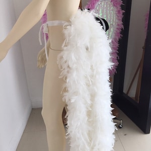 Large Burlesque Costume Feather Bustle Showgirl Costume Feather Skirt Long Feather Tail Feather Train Boa Bustle image 4