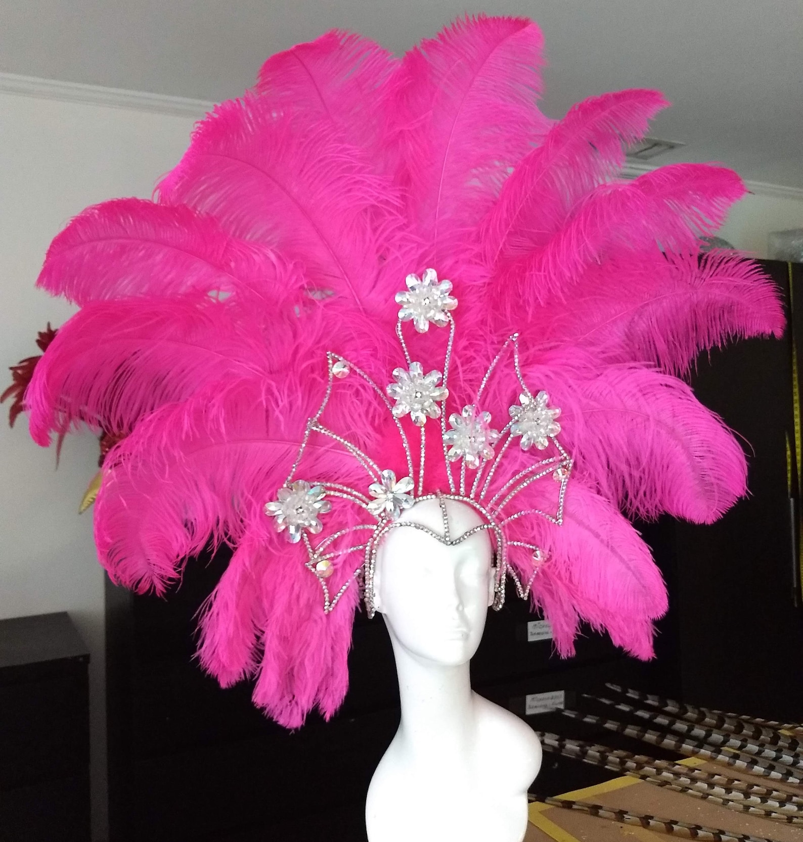 Large Samba Headpiece Ostrich Plumefeather Piece Fantasy Fest Carnival ...