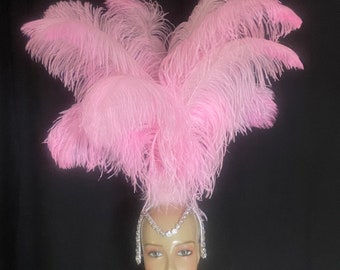 Samba headpiece feather Piece Fantasy Fest Carnival Showgirl Headpiece Vegas showgirl Rumba Style