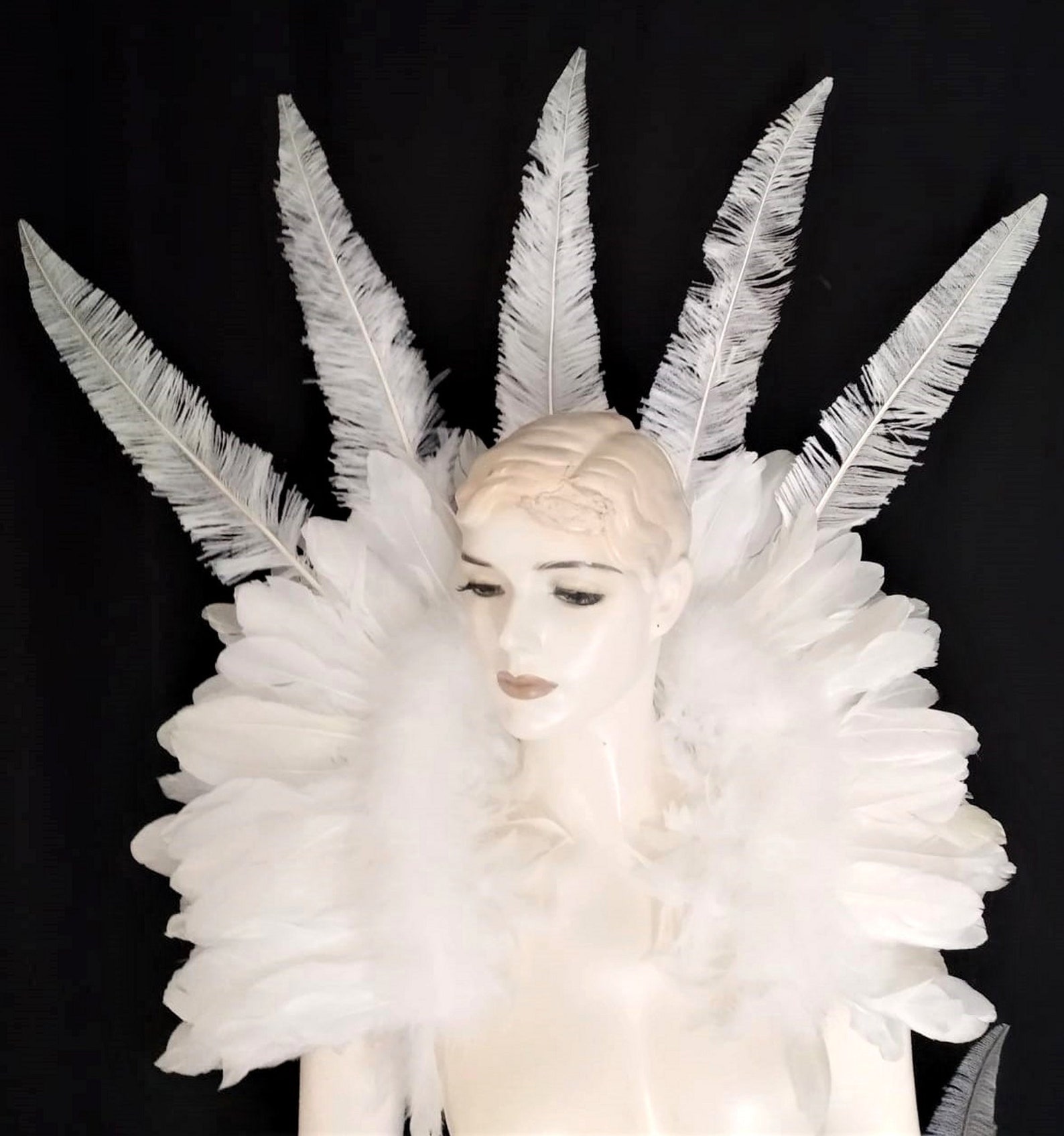 White Samba Costume Feather Piece Angel Wings Feather Fantasy Fest ...