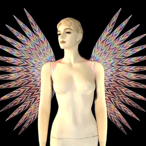 Alas de hada, alas de mariposa rosa, alas de duende, alas para disfraces de rave, alas para festivales, alas de carnaval, accesorio para disfraces de baile